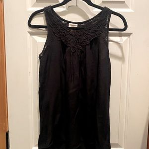 Small long elegant black tank top